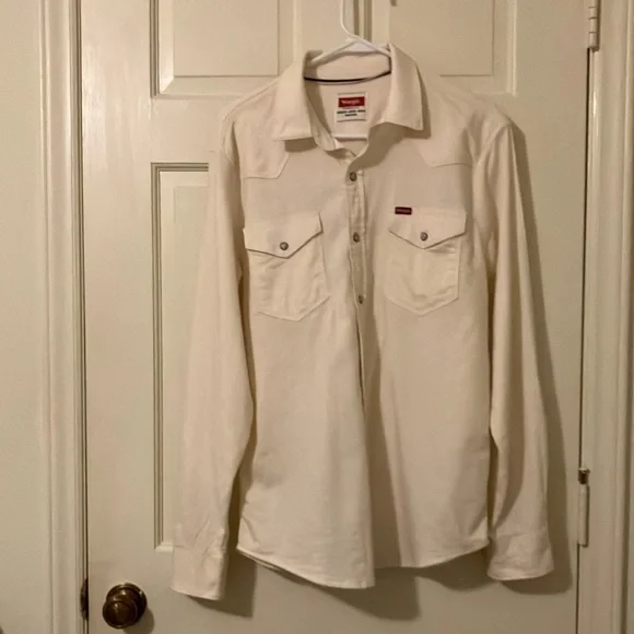 Wrangler White Casual Button Down Shirt - Picture 1 of 6